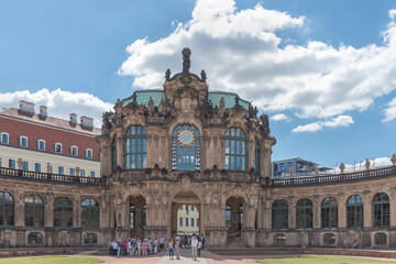 Obraz premium The Zwinger, a palatial complex in the baroque style in Dresden, Germany. Wall pavilion. Travel photo