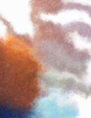 Watercolor painted background. Abstract Illustration wallpaper. Brush stroked painting. 2D Illustration.