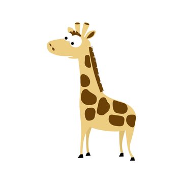 giraffe in cartoon style. flat isolated 2d vector