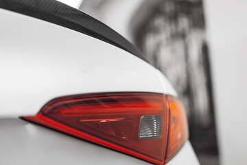 Modern car led taillight lamp and carbon spoiler 