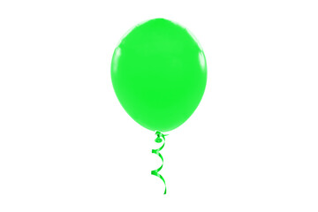 Grüner Luftballon isoliert auf weißen Hintergrund
