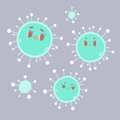 Virus Corona vectors. Cartoon Virus in covid-19.Vector Illustration.
