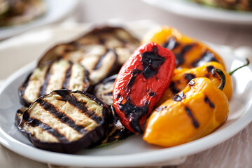 Grilled Vegetables on a plate. High quality photo.