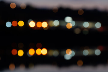 night landscape bokeh in cornwall uk 