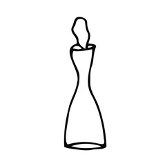 Vector doodle drink decanter of beer, for kitchen, café, bar, restaurant, cups of tea, coffee, decanter for water, lemonade, juice, glasses for wine, champagne, brandy, cocktail, martini