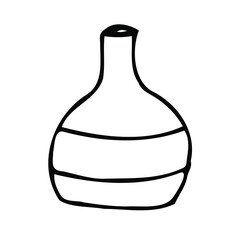 Vector doodle drink decanter of beer, for kitchen, café, bar, restaurant, cups of tea, coffee, decanter for water, lemonade, juice, glasses for wine, champagne, brandy, cocktail, martini
