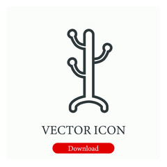 Hat stand vector icon.  Editable stroke. Linear style sign for use on web design and mobile apps, logo. Symbol illustration. Pixel vector graphics - Vector