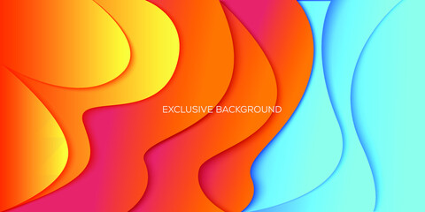 Wavy geometric background. Trendy gradient shapes composition. vector illustration
