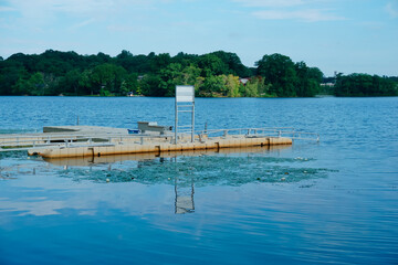 Floating pier on Morses lake Wellesley MA USA © weiguo1