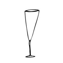 Vector doodle drink glass of wine, for kitchen, café, bar, restaurant, cups of tea, coffee, decanter for water, lemonade, juice, glasses for wine, champagne, vodka, cognac, brandy, cocktail