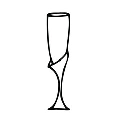 Vector doodle drink glass of wine, for kitchen, café, bar, restaurant, cups of tea, coffee, decanter for water, lemonade, juice, glasses for wine, champagne, vodka, cognac, brandy, cocktail