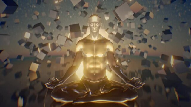 Meditation, mindfulness animated background illustraion.
