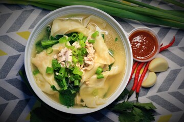 chicken noodle soup with vegetables