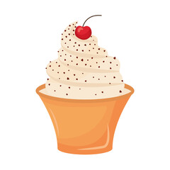 white ice cream in cone