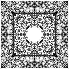 Black and white vintage ornate decorative card