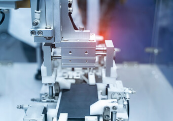 robot gripping and smart robot working on smart factory,industry 4.0 and technology.