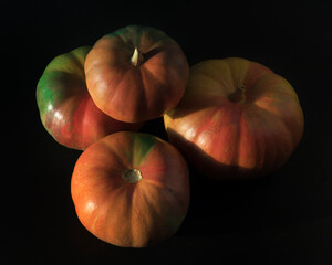Pumpkins On black background