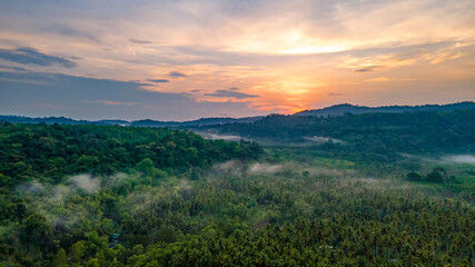 Aerial view of nature tropical paradise island beach enjoin a good summer beautiful time on the...