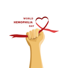 Happy Hemophilia Day Vector, hand illustration, and tape love