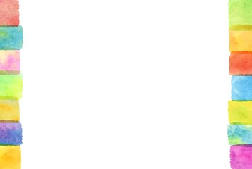 カラフルで可愛い水彩の四角フレーム