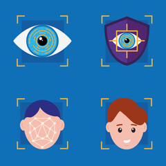 biometric verification four icons