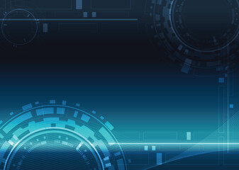 Blue futuristic abstract vector background horizontal