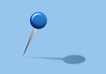 Stecknadel mit Schlagschatten.