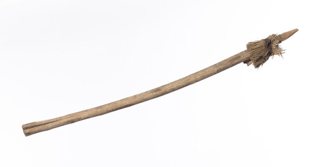 wooden spear isolated on white background