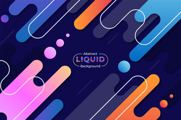 Abstract Fluid Colorful Liquid Shape with Circle and Lines Background