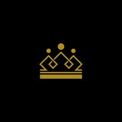 luxurious and simple crown logo vector template