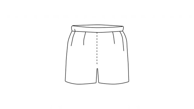 Men's pants, underwear self drawing animation.