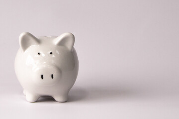 Piggybank white
About saving and investing Financial management and bank, mockup white scene background