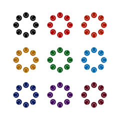 Tennis ball icon isolated on white background color set