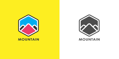 Mountain emblem. traveling and adventure outdoor logo design template