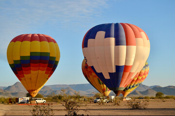 Hot Air Balloons ready for liftof in the the Sonora Desert near Phoenix Arizona