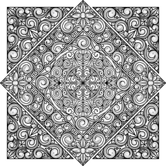 Black and white vintage ornate decorative card