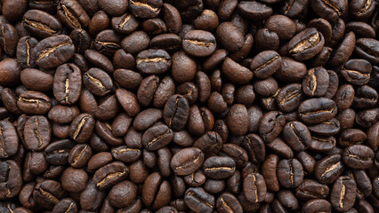 Roasted arabica coffee bean background