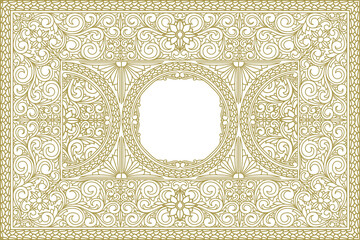 Decorative monochrome ornate retro design blank card