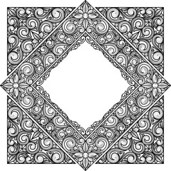 Black and white vintage ornate decorative card