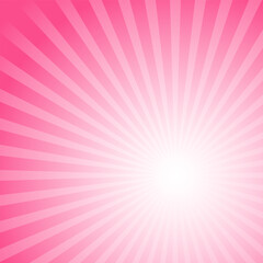 Sunlight background. Pink color burst background. Vector illustration.
