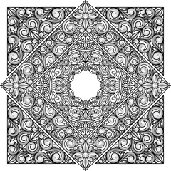 Black and white vintage ornate decorative card