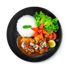 Crispy Chicken Tom Yum Suace Spicy dish Thai Food