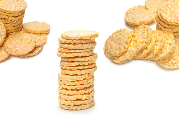Rice wafer isolated on white background.