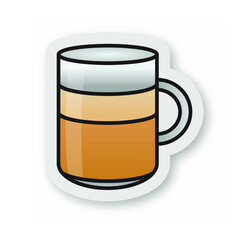 Coffee cup sticker vector design