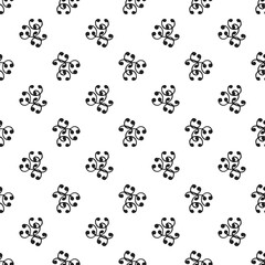 Vector seamless pattern with abstract arc shapes on white background