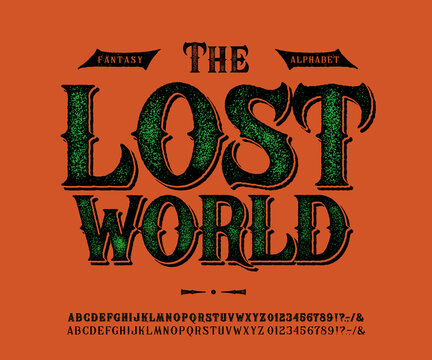 Font The Lost World. Craft retro vintage typeface 