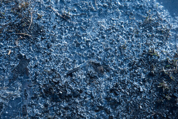 View from above. Frozen surface. Structure, natural abstract background