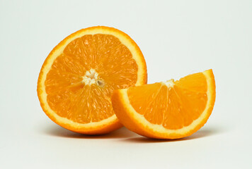 Fresh orange on white background.