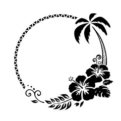 藤の花の飾り枠 エレガントなフレーム 和風イラスト素材 Wall Mural ふわぷか