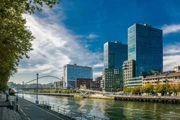 View of the city of Bilbao, Spain, Europe. Date 02/05/2019